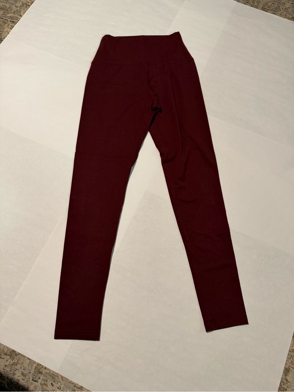 High-Waist Burgundy Leggings with Sculpting Support
